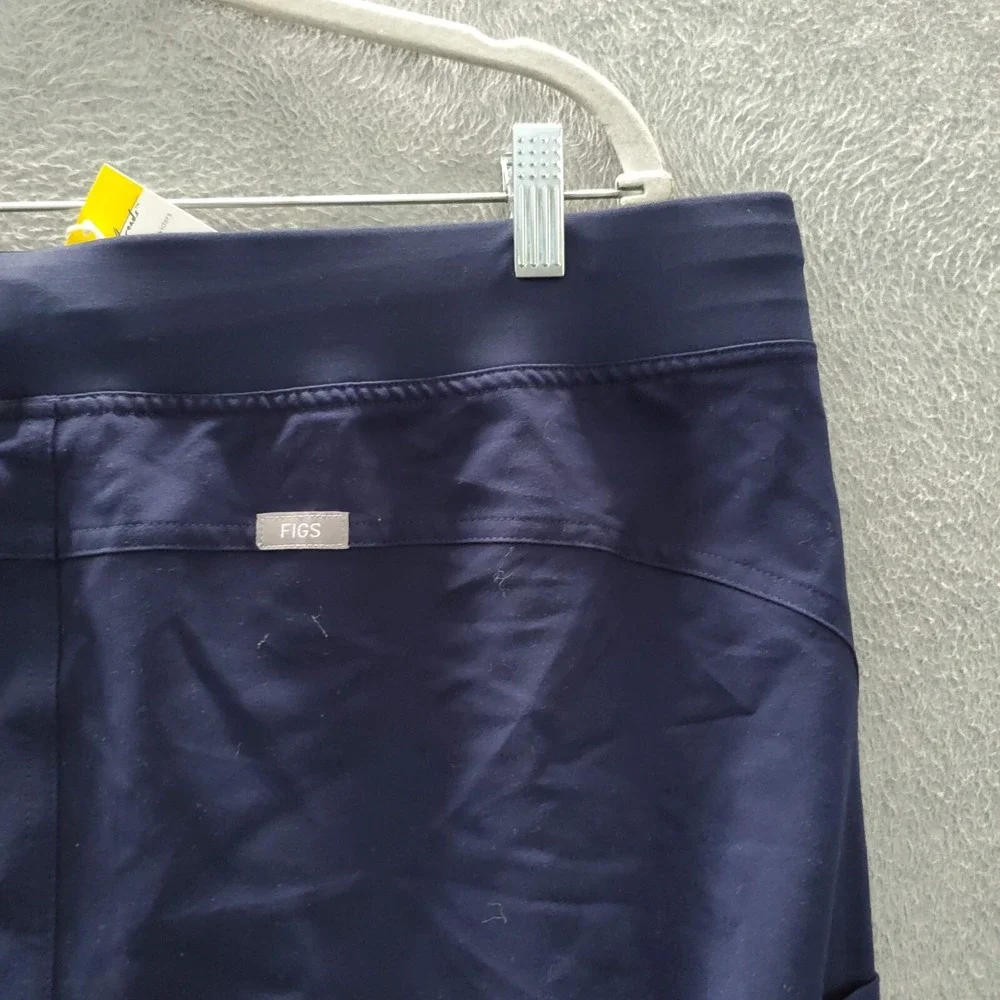 FIGS Women Scrub Bottom XL Blue 1429 Cargo Straight Leg Drawstring